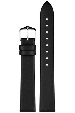 Hirsch Armband für Uhren Toronto L 18 mm Leder Schwarz 03702050-2-18