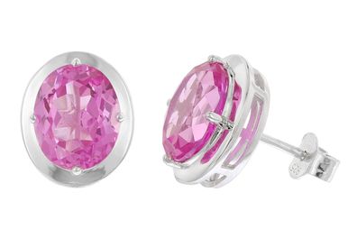 trendor Schmuck Damen-Ohrringe 925 Silber Ohrstecker Pink 28989-20