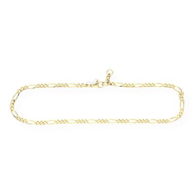 JuwelmaLux Fußkette Figaro 925 Silber goldplattiert JL18-04-0229