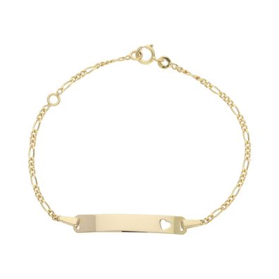 JuwelmaLux Armband für Taufe Gold 585, Gravurplatte Herz JL10-03-3524