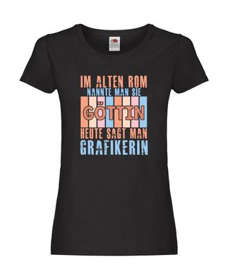 Im Alten Rom: Grafikerin | Grafik Design Damen Shirt Schwarz