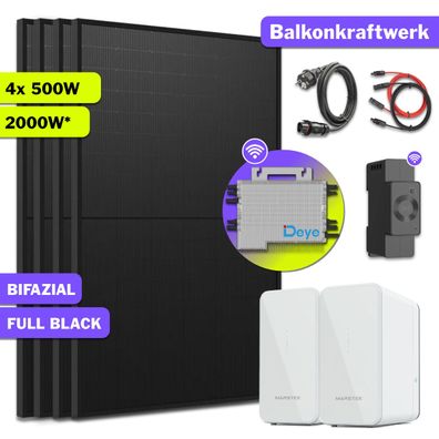 2000W Balkonkraftwerk mit 4,48 kWh Speicher & Deye M200G4 WIFI Wechselrichter