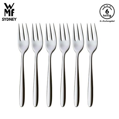 WMF Sydney Kuchengabel B-Ware 6-tlg, Cromargan®, Gabel, Tafelgabeln, Besteck Set