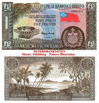 Western Samoa 5 Pounds 1963 #6198 Prefix U Unc P 15cs Reprint