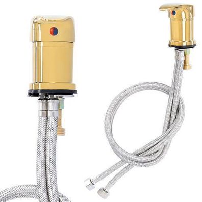 Wasserhahn für Friseursalon komplett mit Chromarmaturen und Schlauch AK-R-M-07-GOLD