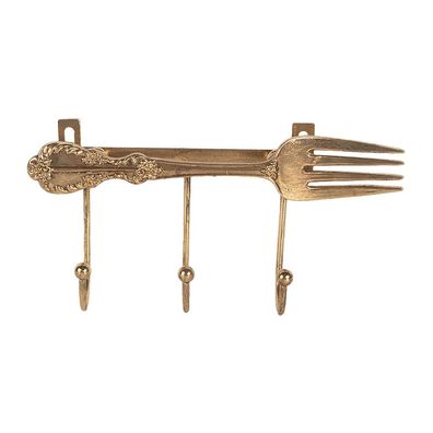Clayre & Eef Wandhaken 18x4x9 cm Goldfarbig Metall (Gr. 18x4x9 cm)