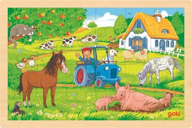 Einlegepuzzle Bauernhof, 30 x 20 cm, 24teilig