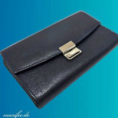 Kellner-Geldbörse, Echtleder, Blau, 12 Fächer, Taxifahrer-Geldbörse Art.-Nr. 13277