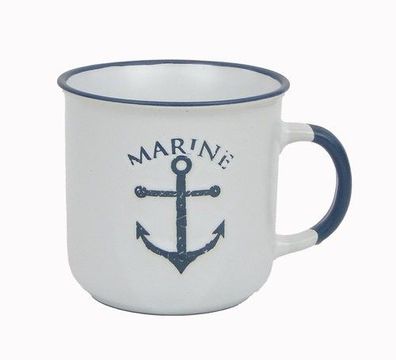 Keramik Becher Anker weiss