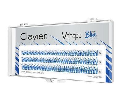 Klavier Wimpern Blau Mix - V-Form Farb-Edition 120 Wimpern