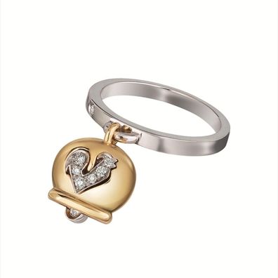 Chantecler - Frau - C.17670 - Campanella-Ring aus Weiß- und Gelbgold mit Diamanten