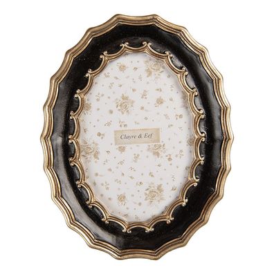 Clayre & Eef Bilderrahmen 10x15 cm Schwarz Kunststoff (Gr. 16x2x21 cm / 10x15 cm)