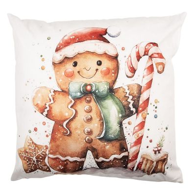 Clayre & Eef Kissenbezug 45x45 cm Weiß Polyester (Gr. 45x45 cm)