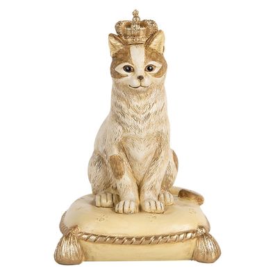 Clayre & Eef Spardosen Katze 14x13x20 cm Beige Kunststoff (Gr. 13x13x20 cm)