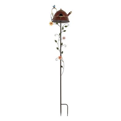 Clayre & Eef Gartenspieá 27x24x147 cm Rot Metall (Gr. 27x24x147 cm)