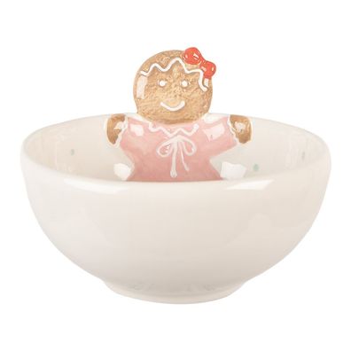 Clayre & Eef Dekoration Schale 700 ml Weiß Keramik (Gr. 18x17x12 cm / 700 ml)
