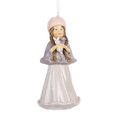 Clayre & Eef Weihnachtsanhänger Kind 11 cm Beige Kunststoff (Gr. 5x5x11 cm)