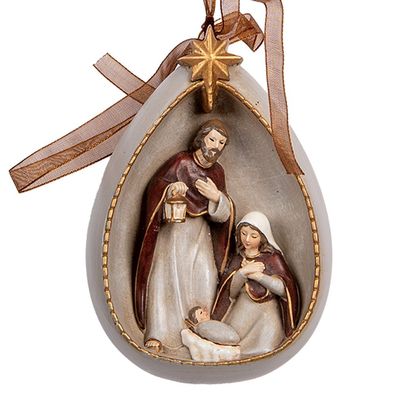 Clayre & Eef Weihnachtsanhänger Maria 8x4x11 cm Beige Kunststoff (Gr. 8x4x11 cm)