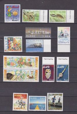 Aland postfrisch Jahrgang 2002 Michel-Nr. 198-213 siehe Bild