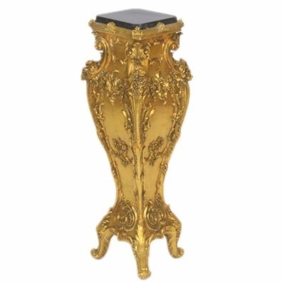 Casa Padrino Barock Säule Gold / Schwarz H. 105 cm - Barockstil Möbel