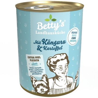 Bettys Landhausküche Dose für Hund - Känguru & Kartoffel 6 x 400g