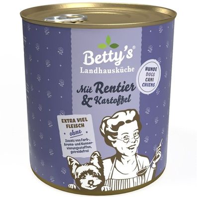 Bettys Landhausküche Dose für Hund - Rentier & Kartoffel 6 x 800g