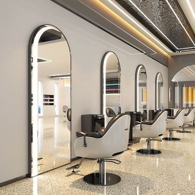 Konsole Friseur Barber Kosmetikspiegel LED Aluminiumrahmen 180x80 STD