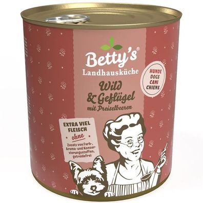 Bettys Landhausküche Dose für Hund - Wild & Geflügel 6 x 800g