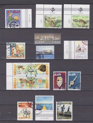 Aland gestempelt Jahrgang 2002 Michel-Nr. 198-213 siehe Bild