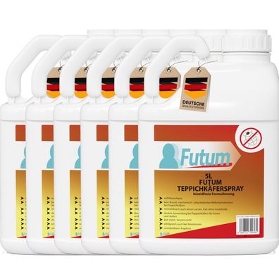 FUTUM 6x5L Teppichkäferspray Teppichkäfer gegen Käfer Abwehr