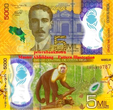 COSTA RICA 5000 Colones 2018 Unc P 282 Polymer 61146#