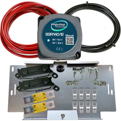 Zweitbatterieset 12V 140A BSR140-12 + 6m 25mm² Kabel & Halter für VW T4 T5 T6