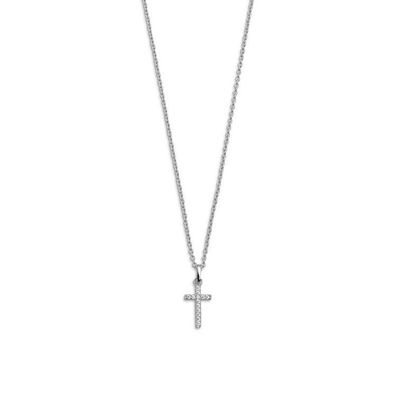 AnhängerKette - Silber - Kreuz mit Steinen