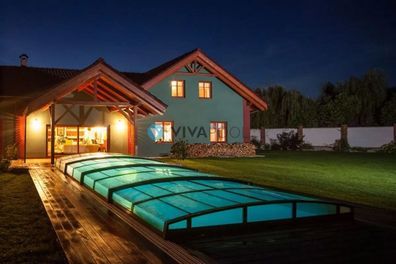Tagesangebot Poolüberdachung Abdeckung 856x455cm Pool Casablanca