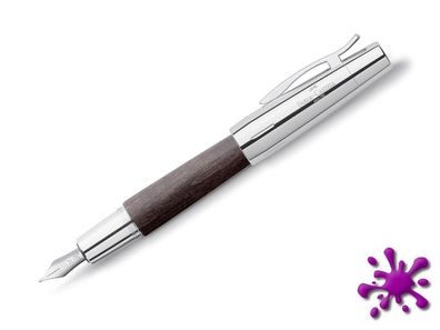 Faber-Castell Füllhalter E-MOTION Holz mit Chrom, Schwarz, in Geschenketui