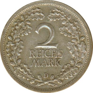 Deutsches Reich 2 Mark 1926 D Silber*