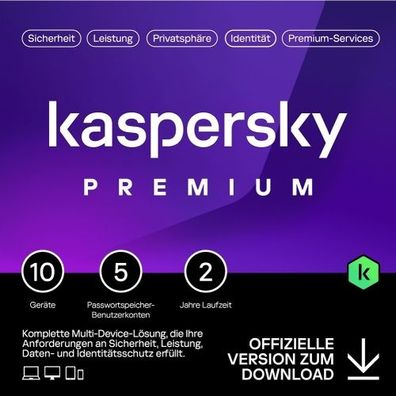 Kaspersky Premium 2025 / 10 Geräte / 2 Jahre / KEY (ESD)