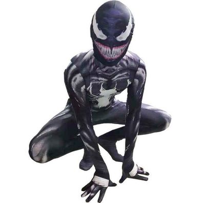 Venom Kostum Kinder Manner Karneval Fasching Cosplay Overall Bodysuit Maske DE