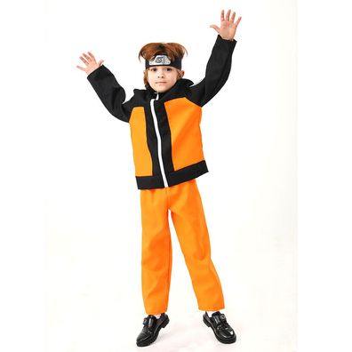 Kinder Jungen Naruto Uzumaki Cosplay Kostum Jacke Hose Outfit Verkleidung