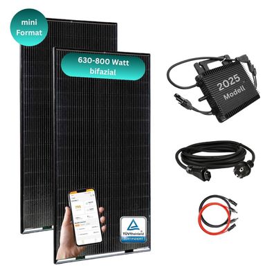 MyBasic 630+ Watt Mini-Format Balkonkraftwerk WLAN Wechselrichter (Hoymiles 2025) App