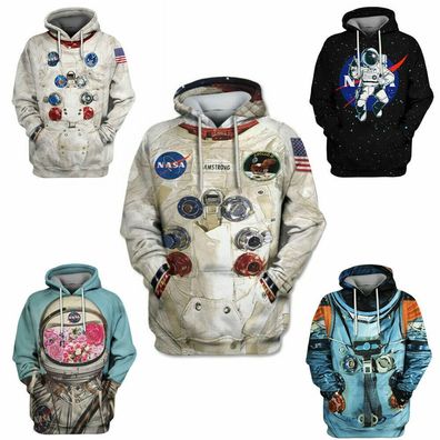 Armstrong Spacesuit NASA Pullover Hoodie Astronaut Sweatshirts Mantel Kostume