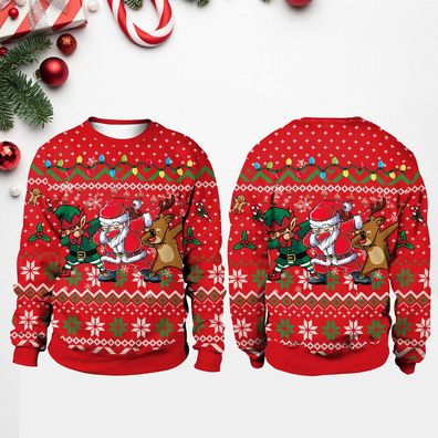 Damen Herren--Weihnachtspullover Pulli Ugly Sweater-Weihnachten Sweatshirt DE