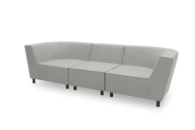 Gartenlounge Sofa 3-Sitzer Brandie 279x77x103 mit Outdoorbezug silber