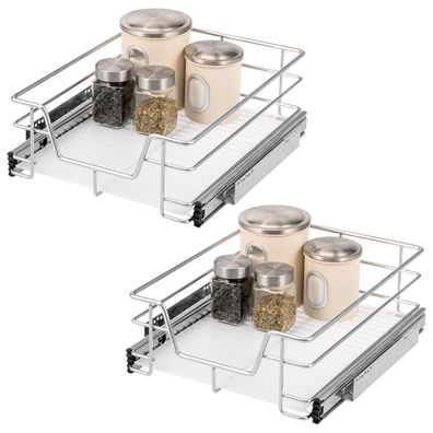 bremermann Teleskopschubladen 2er Set - für 45 cm Schrank, aus Metall (Chrom)