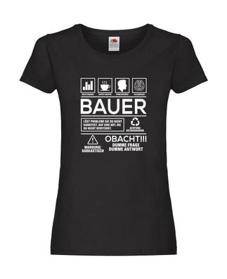 Achtung Probleme: Bauer | Landwirt | Bauernhof Damen Shirt Schwarz