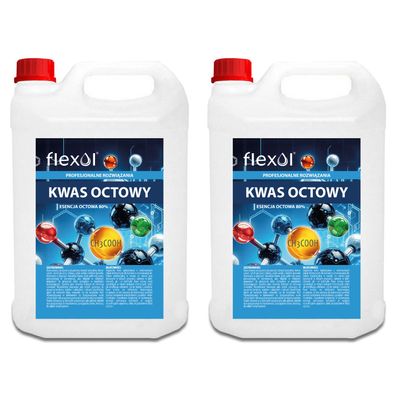 Essigsäure 80% 2×5L Konzentrat zur Oberflächenpflege Flexol 10l Premium