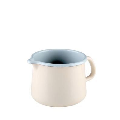 Riess Schneltopf Ø12cm 1 Liter Emaille Nouvelle Avorio Travertin extrastark