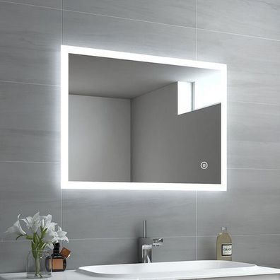EMKE® Badspiegel mit LED Beleuchtung Wandspiegel Badezimmerspiegel Lichtspiegel