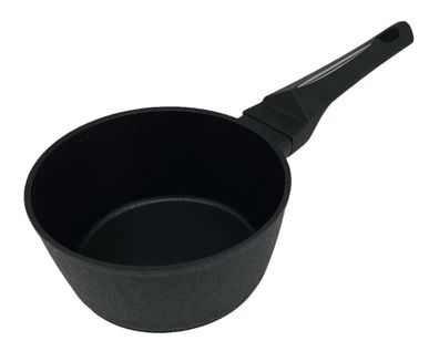 Stieltopf ø16 cm antihaftbeschichtet Topf in Schwarz mit ergonomischem Griff