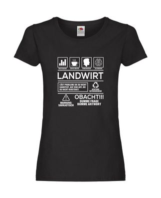 Achtung Probleme: Landwirt | Bauer | Landwirtschaft Damen Shirt Schwarz